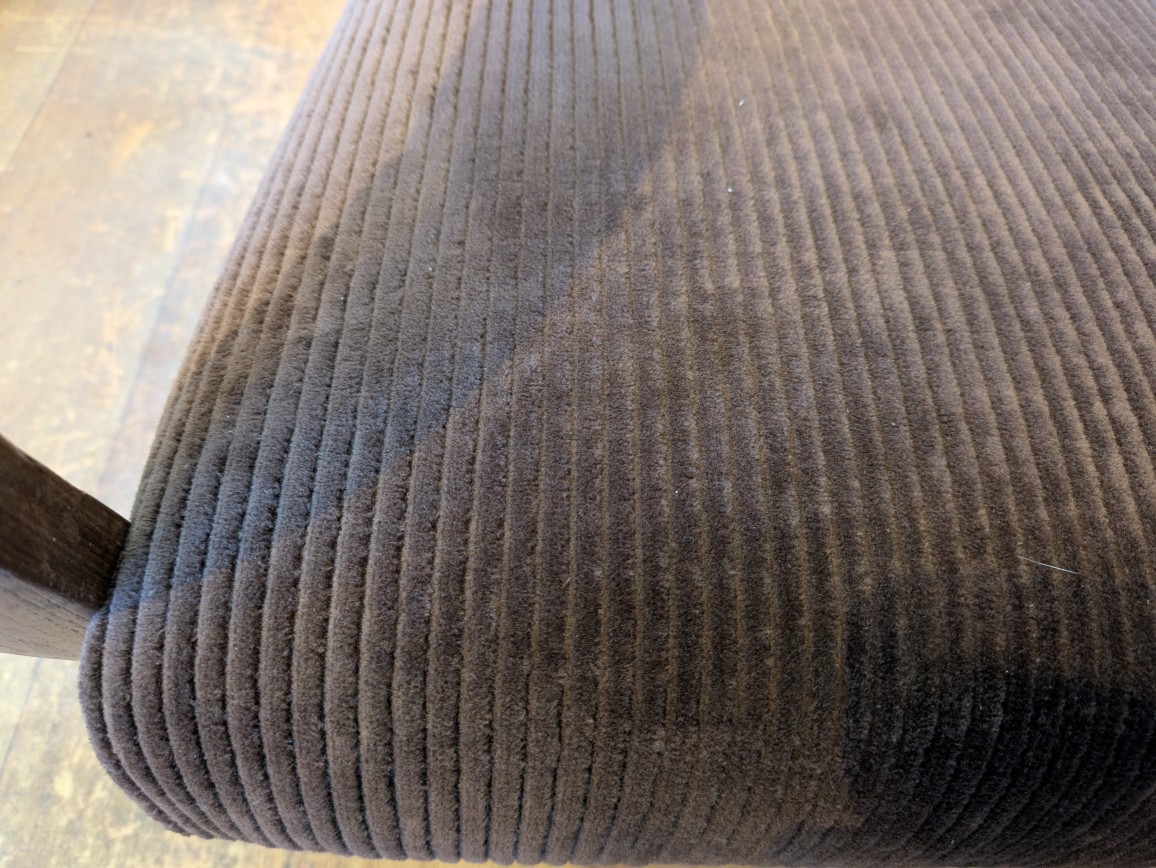 籐椅子修理　座面コーデュロイ